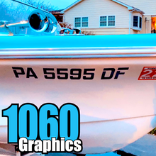 Load image into Gallery viewer, 1060 Graphics Custom Boat Registration Numbers Decal Sticker